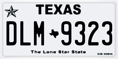TX license plate DLM9323