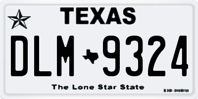 TX license plate DLM9324