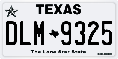 TX license plate DLM9325