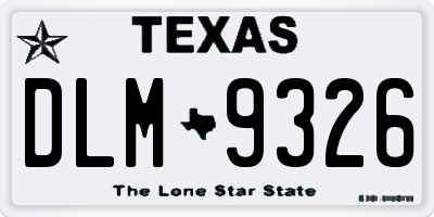 TX license plate DLM9326