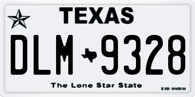 TX license plate DLM9328