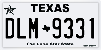 TX license plate DLM9331