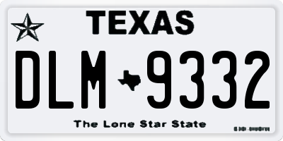 TX license plate DLM9332