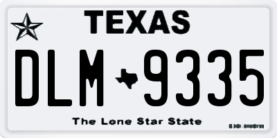 TX license plate DLM9335