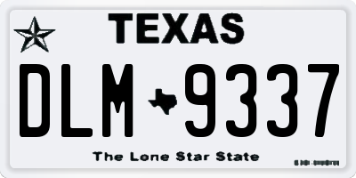 TX license plate DLM9337