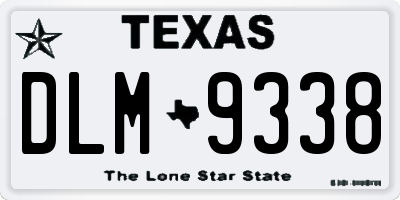 TX license plate DLM9338