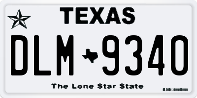 TX license plate DLM9340