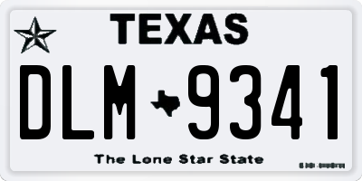 TX license plate DLM9341