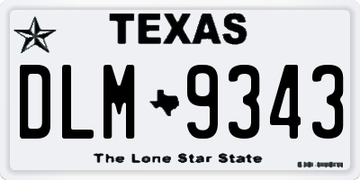 TX license plate DLM9343