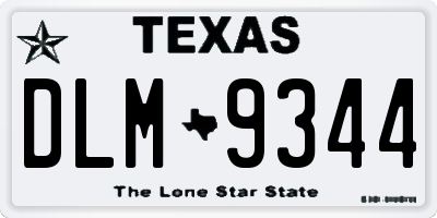 TX license plate DLM9344