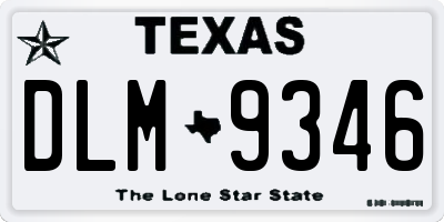 TX license plate DLM9346