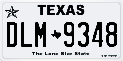 TX license plate DLM9348