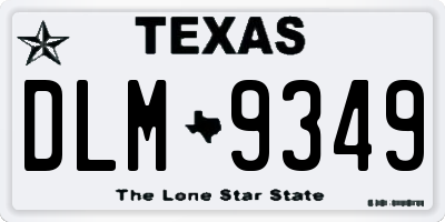 TX license plate DLM9349