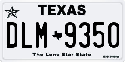 TX license plate DLM9350