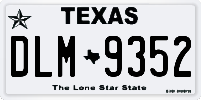 TX license plate DLM9352