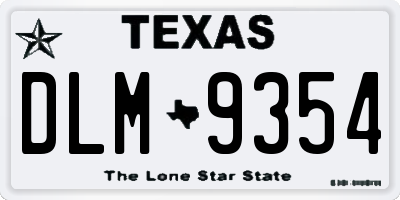 TX license plate DLM9354