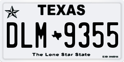 TX license plate DLM9355