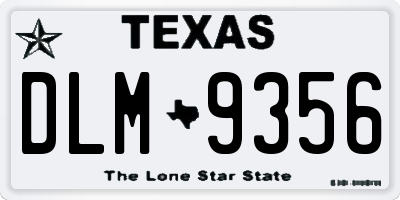 TX license plate DLM9356