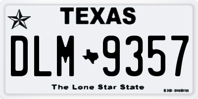 TX license plate DLM9357