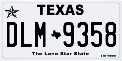 TX license plate DLM9358