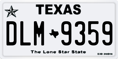 TX license plate DLM9359