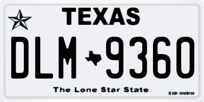 TX license plate DLM9360