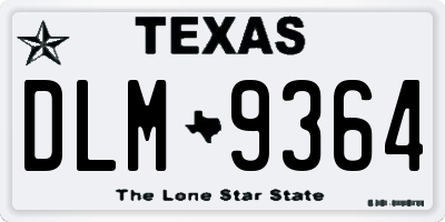 TX license plate DLM9364