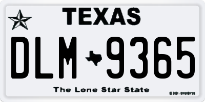 TX license plate DLM9365