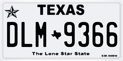 TX license plate DLM9366