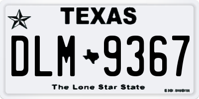 TX license plate DLM9367