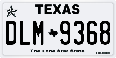 TX license plate DLM9368