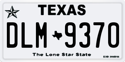 TX license plate DLM9370