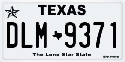 TX license plate DLM9371