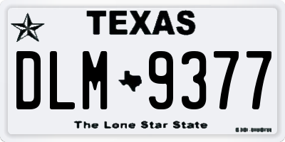 TX license plate DLM9377