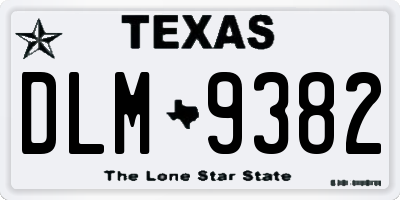 TX license plate DLM9382