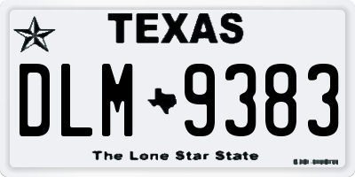 TX license plate DLM9383