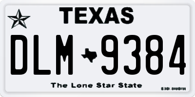 TX license plate DLM9384