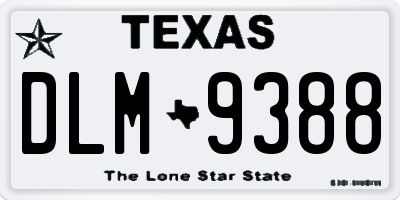 TX license plate DLM9388