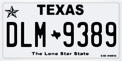 TX license plate DLM9389