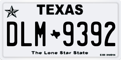 TX license plate DLM9392