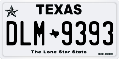 TX license plate DLM9393