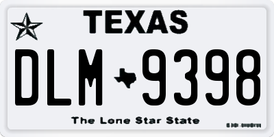 TX license plate DLM9398