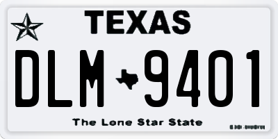 TX license plate DLM9401