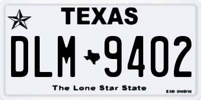 TX license plate DLM9402
