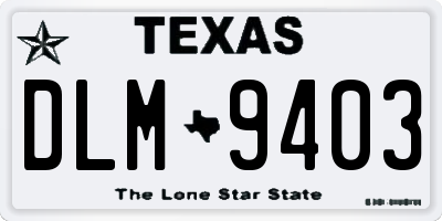 TX license plate DLM9403
