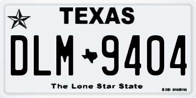 TX license plate DLM9404