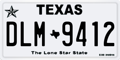 TX license plate DLM9412