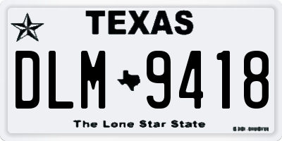 TX license plate DLM9418