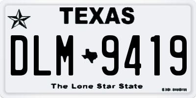TX license plate DLM9419