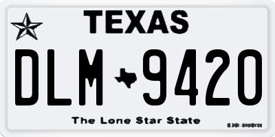 TX license plate DLM9420